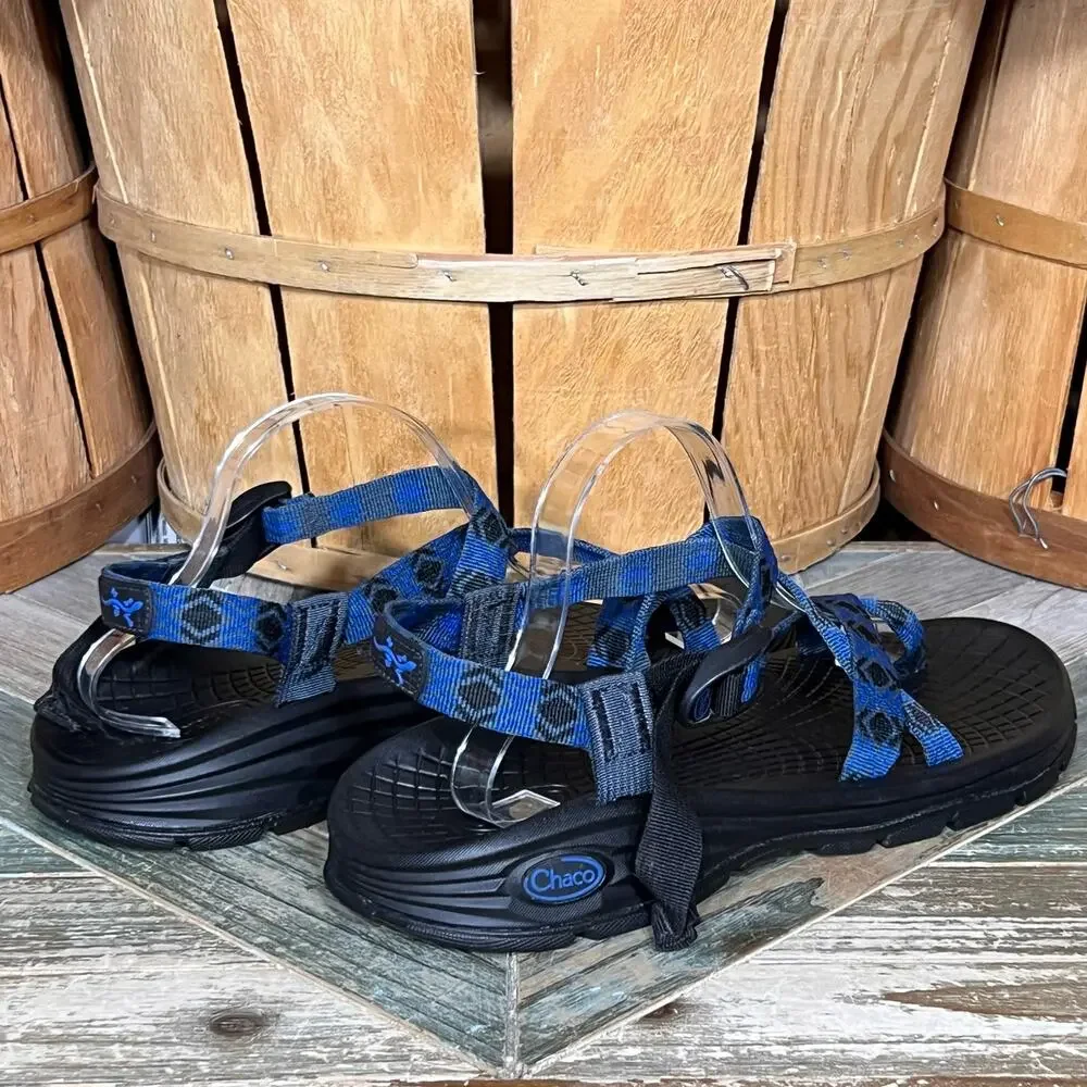 Chaco Z/2 EcoTread Blue Black Tribal Abstract Rafting Hiking Sandals Men Size 13